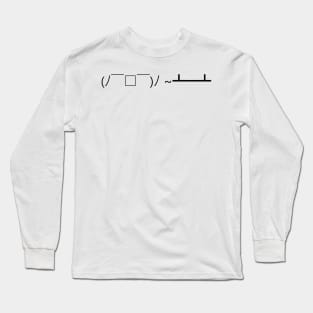 Flipping Table Emoticon Long Sleeve T-Shirt